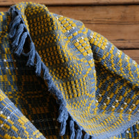 Vintage Woollen Blanket Amber & Grey Circa 1950s