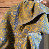 Vintage Woollen Blanket Amber & Grey Circa 1950s