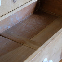 inside the drawer box with central supports - Antique pine chest of drawers late Victorian English country 2 over 3 rustic chest