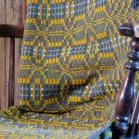 Vintage Woollen Blanket Amber & Grey Circa 1950s