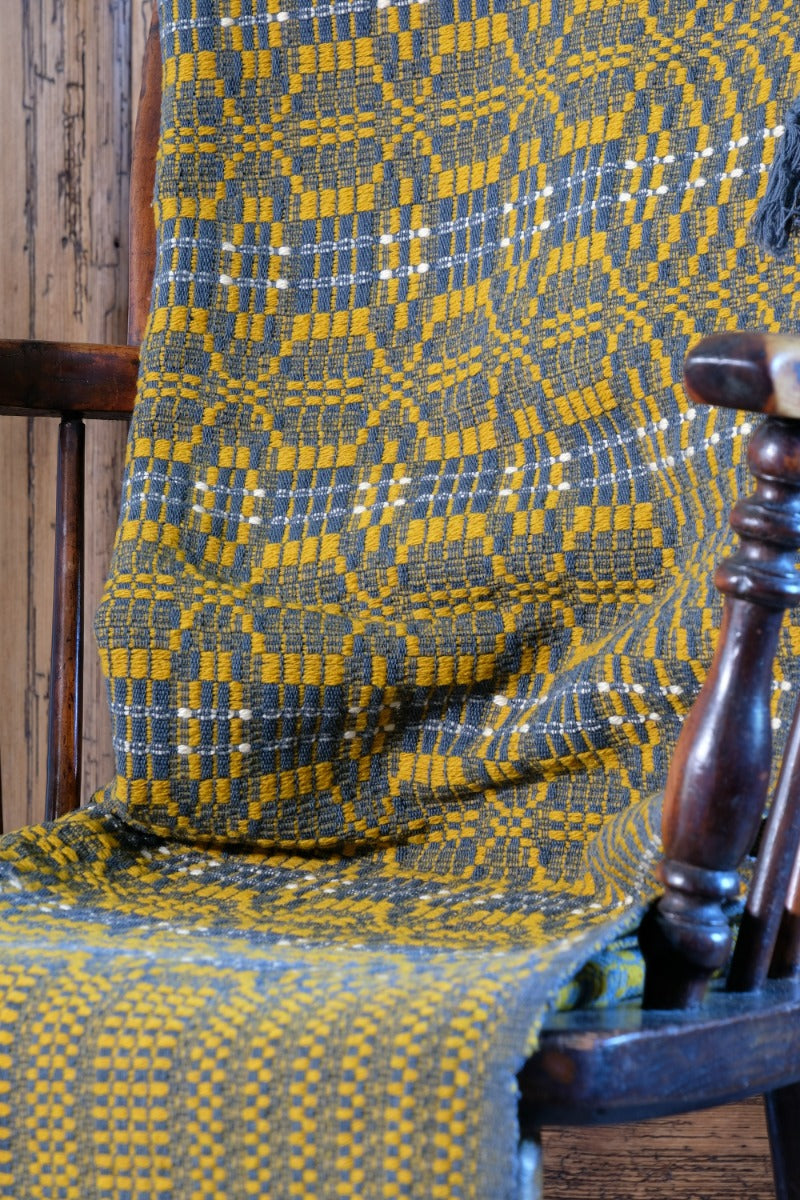 Vintage Woollen Blanket Amber & Grey Circa 1950s