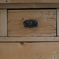 Victorian pine chest of drawers with cupboard base English antique