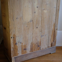 back view - Victorian pine chest of drawers with cupboard base English antique