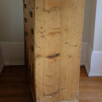 side view - Victorian pine chest of drawers with cupboard base English antique