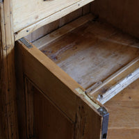Internal pivot hinges - Victorian pine chest of drawers with cupboard base English antique
