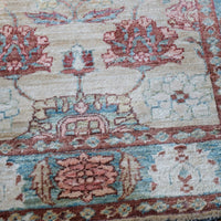 Vintage Light Blue And Pink Caucasian Rug