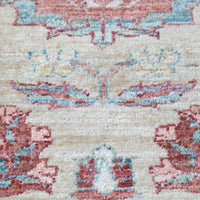 Vintage Light Blue And Pink Caucasian Rug