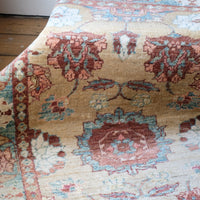 Vintage Light Blue And Pink Caucasian Rug