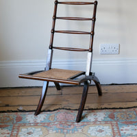 Folding Ladder Back Campaign Chair With Cane Seat