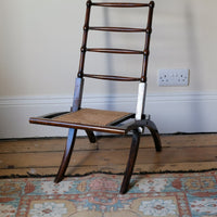 Folding Ladder Back Campaign Chair With Cane Seat