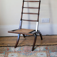 Folding Ladder Back Campaign Chair With Cane Seat