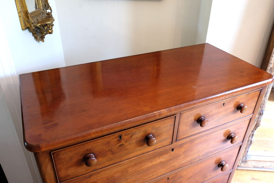 Top - Victorian Mahogany Chest of Drawers – 2‑over‑3 Large Storage
