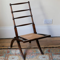 Folding Ladder Back Campaign Chair With Cane Seat