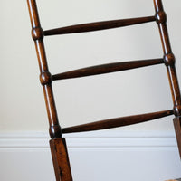 Folding Ladder Back Campaign Chair With Cane Seat