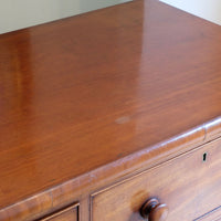 Close up of top - Victorian Mahogany Chest of Drawers – 2‑over‑3 Large Storage