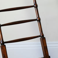 Folding Ladder Back Campaign Chair With Cane Seat