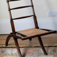 Folding Ladder Back Campaign Chair With Cane Seat