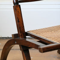 Folding Ladder Back Campaign Chair With Cane Seat