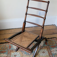 Folding Ladder Back Campaign Chair With Cane Seat