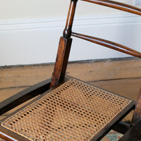 Folding Ladder Back Campaign Chair With Cane Seat