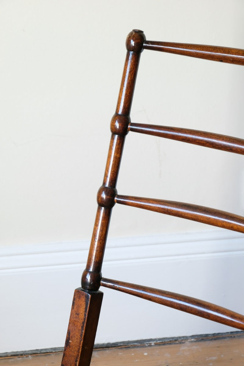 Folding Ladder Back Campaign Chair With Cane Seat