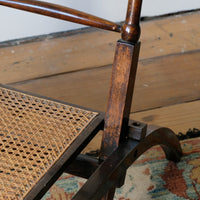 Folding Ladder Back Campaign Chair With Cane Seat