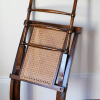 Folding Ladder Back Campaign Chair With Cane Seat