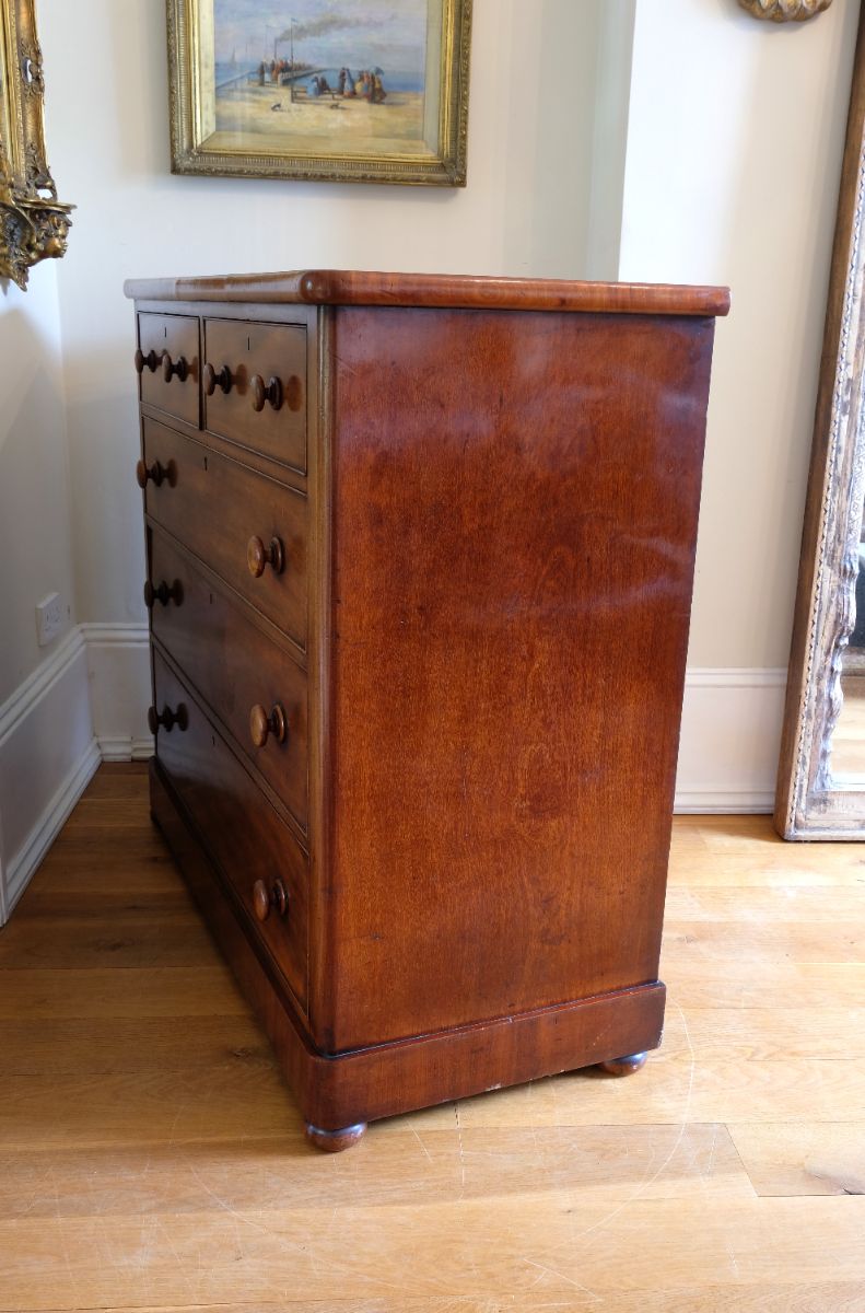Other side view of a Victorian Mahogany Chest of Drawers – 2‑over‑3 Large Storage