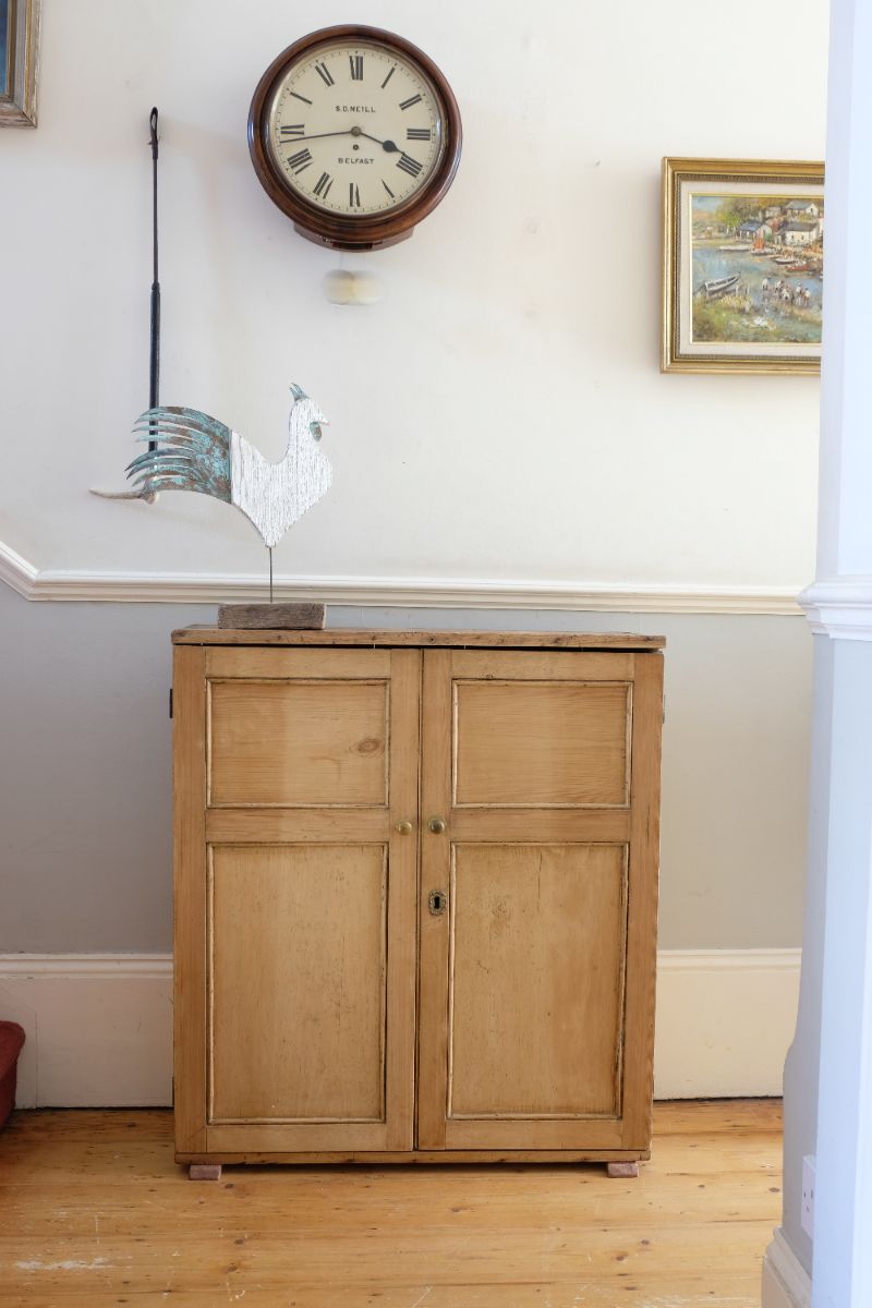 Early 19th Century English Pine Cupboard with Four Panel Doors