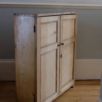 Side view - Early 19th Century English Pine Cupboard with Four Panel Doors