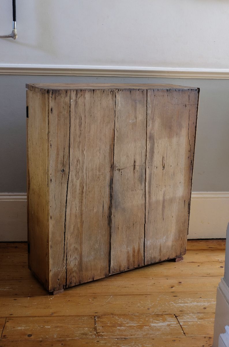 Wide plank bank - Early 19th Century English Pine Cupboard with Four Panel Doors