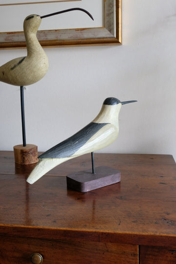 Hand Carved & Monochrome Painted Decorative Bird 1001867