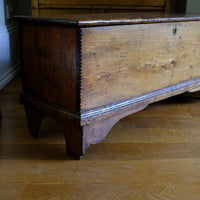 Early 19th Century English Elm Six Plank Coffer Chest With Internal Till