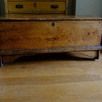 Early 19th Century English Elm Six Plank Coffer Chest With Internal Till
