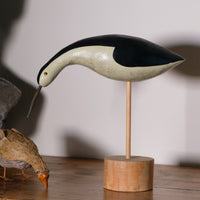 Hand Carved & Painted Black & White Folk Art Bird 1001864