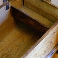 a till of an Early 19th Century English Elm Six Plank Coffer Chest With Internal Till