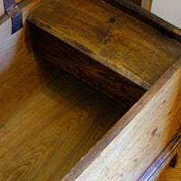 close  Till lid on an Early 19th Century English Elm Six Plank Coffer Chest With Internal TillEarly 19th Century English Elm Six Plank Coffer Chest With Internal Till