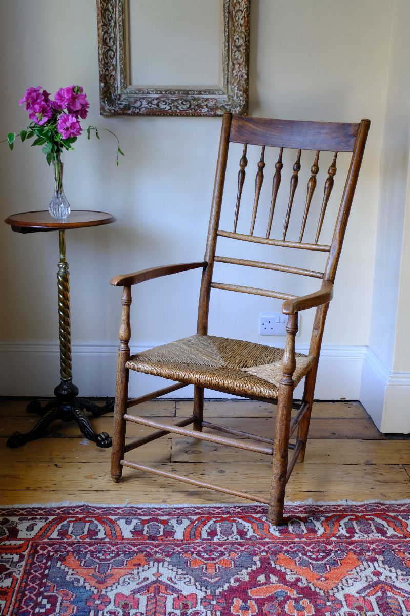 Stamped upright  on a Philip Clissett Spindle Back Armchair Herefordshire Circa 1890