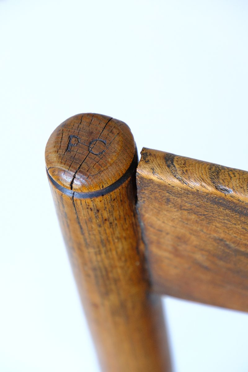 Stamped upright  on a Philip Clissett Spindle Back Armchair Herefordshire Circa 1890