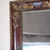 Burnished Gilt &  Burgundy Lacquered Wall Mirror Circa 1950s