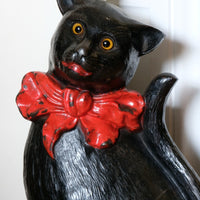 Cast Iron Doorstop Of A Cat With Glass Eyes Circa 1910