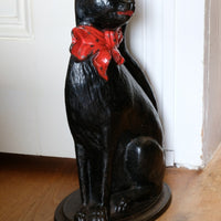 Cast Iron Doorstop Of A Cat With Glass Eyes Circa 1910