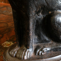 Cast Iron Doorstop Of A Cat With Glass Eyes Circa 1910