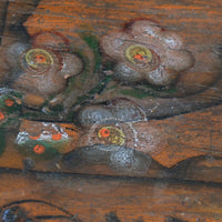 Hand Painted Folk Art Coffer Chest with A Floral Design