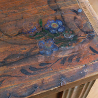 Hand Painted Folk Art Coffer Chest with A Floral Design