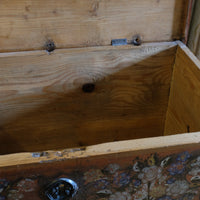 Hand Painted Folk Art Coffer Chest with A Floral Design