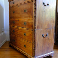 The glow of the Camphor Wood Campaign Secretaire Chest by Phelps Ltd. with Fitted Writing Desk and Original Label