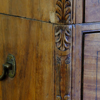 Camphor Wood Campaign Secretaire Chest by Phelps Ltd. with Fitted Writing Desk and Original Label