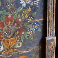 Hand-Painted Folk Art Storage Coffer Raised On Legs