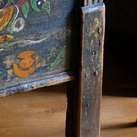 Hand-Painted Folk Art Storage Coffer Raised On Legs